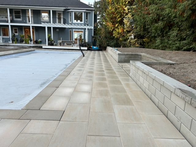 Image showcasing the stone of the pool deck