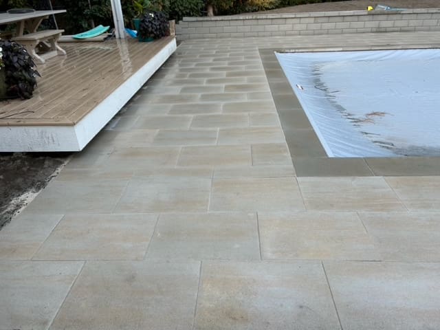Image showcasing the stone of the pool deck
