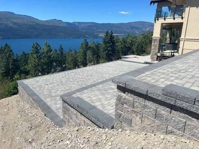 Townsend Rd project - side view image of paving stone job