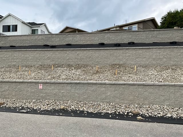 Wales Rd project - image of retaining walls